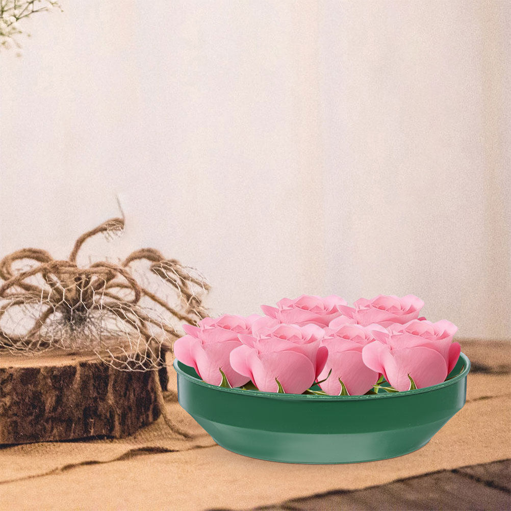 Wedding Floral Supply - 12 Stück Runde Kunststoffschalen mit Blumendesign,