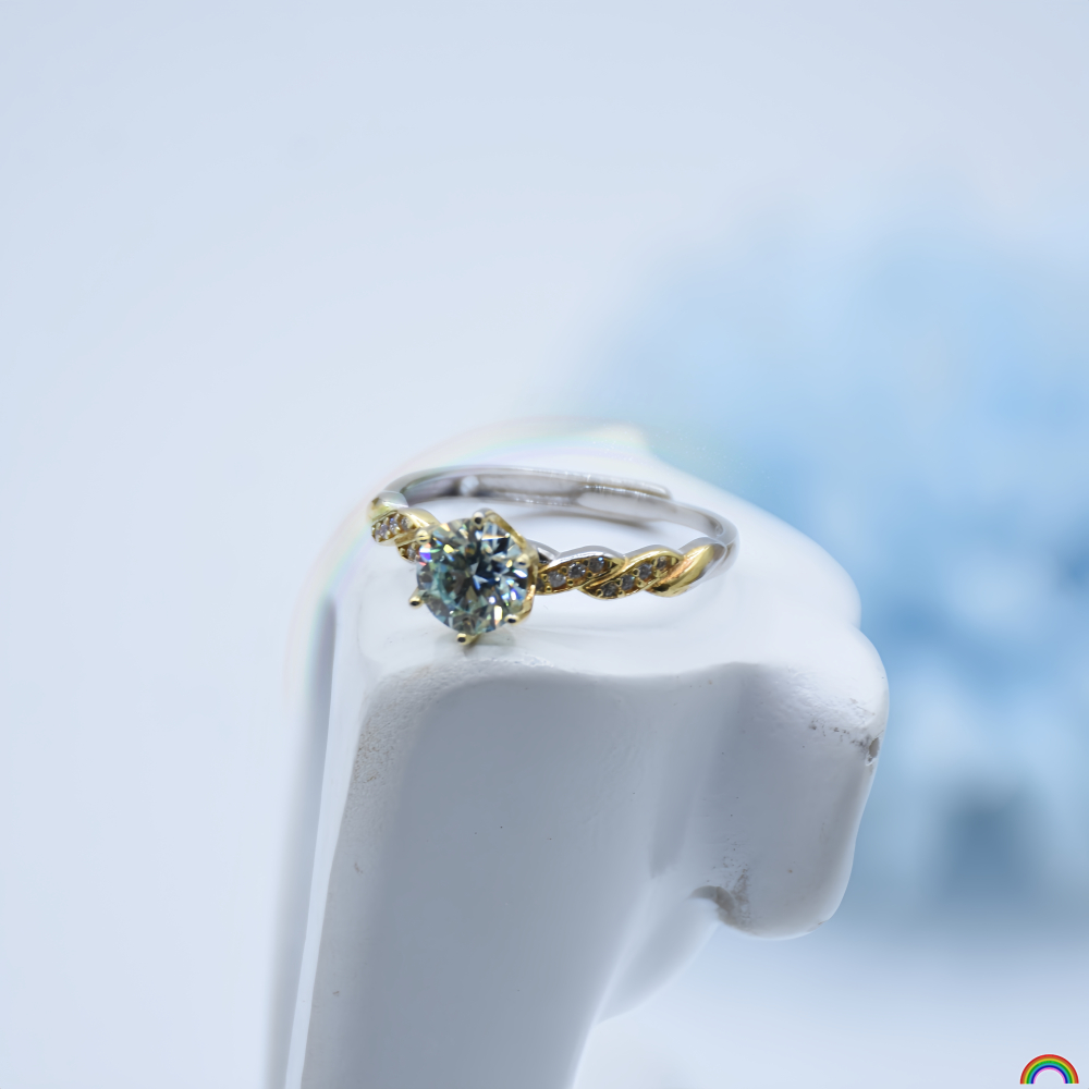 Wedding Superstar - S925 Silberring mit eingelegtem Moissanit-Diamanten, super
