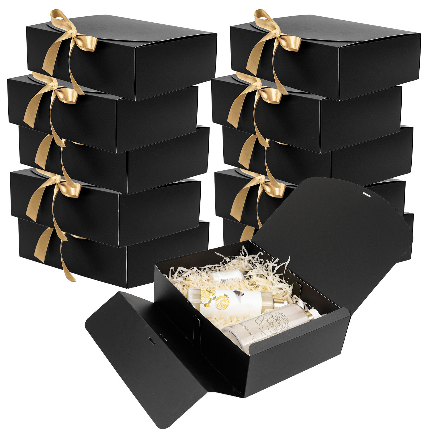 Papercraft Supply Ribbon - 10er-Pack Kraftpapier-Geschenkboxen mit Bändern für Brautjungfern-Anträge
